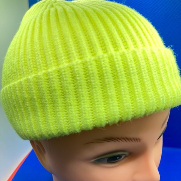 Reclaimed Vintage unisex fisherman beanie in bright green  Lime Green Wool Fisherman Beanie
